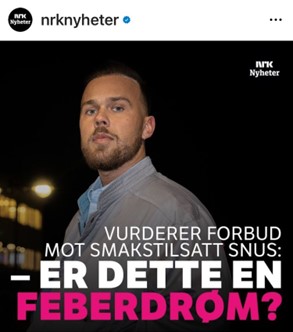Eksempel på tekst på bilde fra NRK